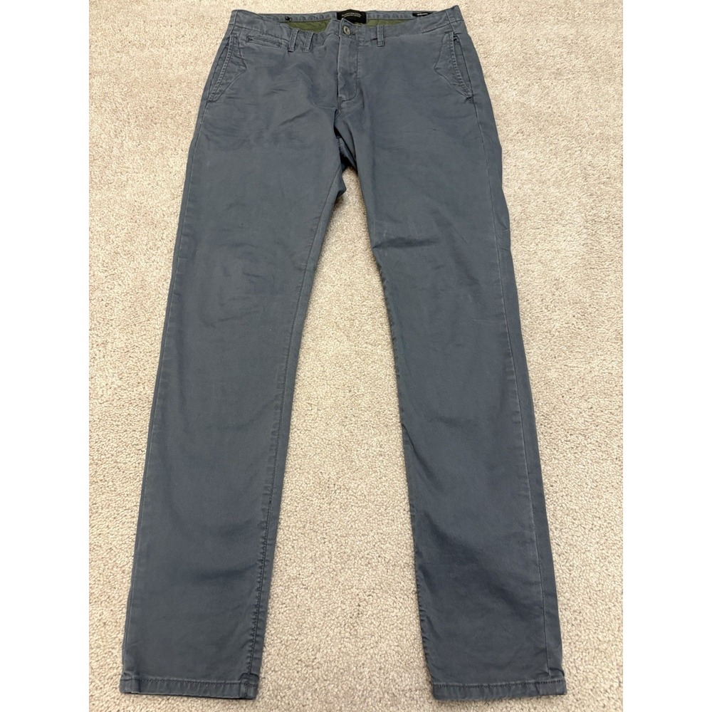 Scotch & Soda Men's Blue Gray Warren Straight Fit Chino Pants Size 30/32